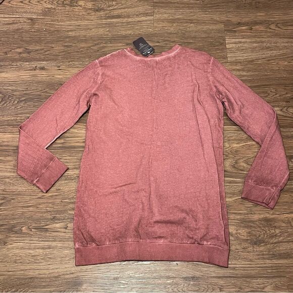 NWT Pol Long Sleeve Vintage Wash Sweater With Brass Rivet Detail Mauve Large - Picture 10 of 10